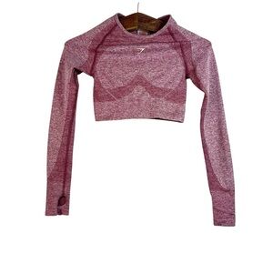 GymShark Vital Seamless 2.0 Crop Top Long Sleeve Gym Workout Size S Women’s